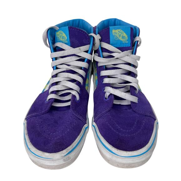 Vans Old Skool Checkers‎ Hi-Top Sneakers Shoes Womens US 6.5 Purple White 500714 - Picture 8 of 14